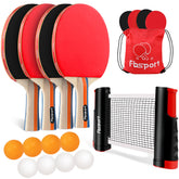 FBSPORT ping pong paddle set four paddles and net