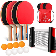 FBSPORT ping pong paddle set four paddles and net