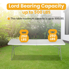 Powder-coated steel legs FDW 6FT white table