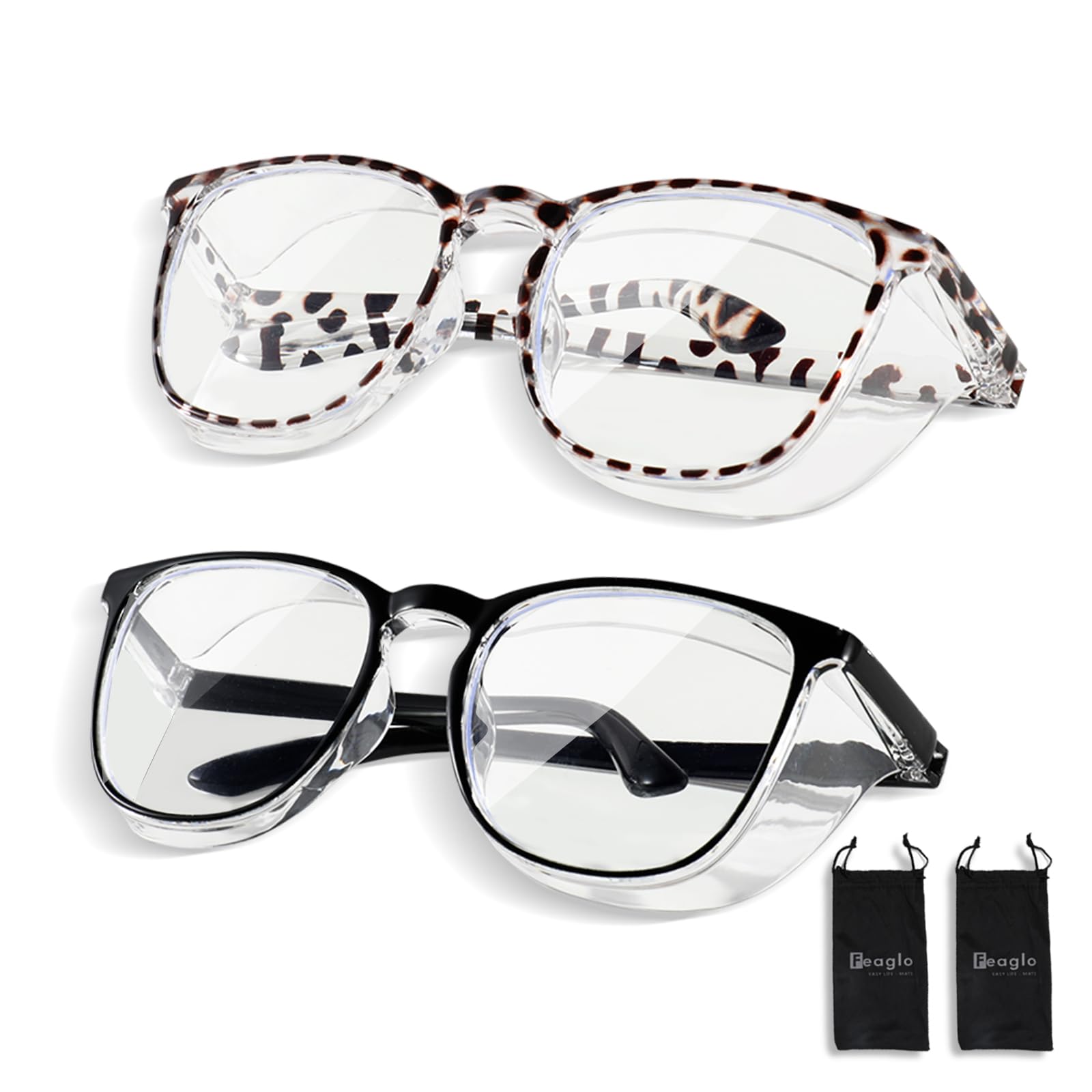 Feaglo safety glasses goggles black pair front view