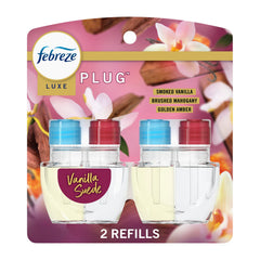 Febreze Plug In Air Freshener Vanilla Suede scent with 2 refills