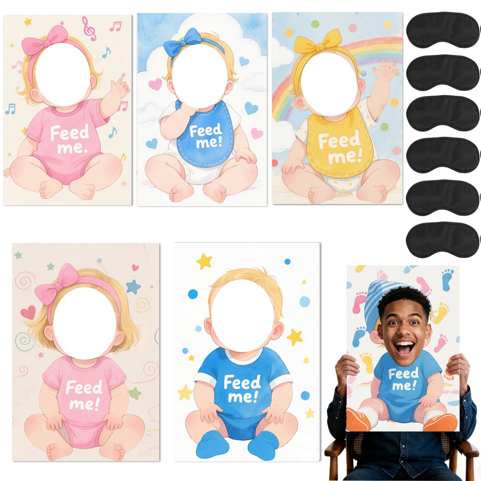 feed me baby shower games 6 set game boards
