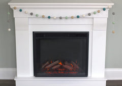 6 ft long handmade wool felt ball garland with 24 balls
