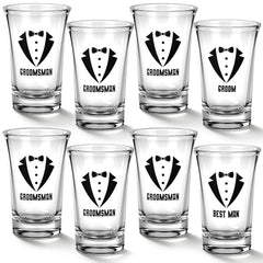 Ferrochef 8 piece groomsmen shot glasses wedding core team