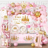 fexivo princess first birthday banner and photo frame