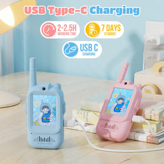 Kids video walkie talkie with built in camera real time chat