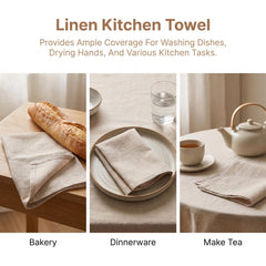 Two pack linen towels for kitchen by Fibrace
