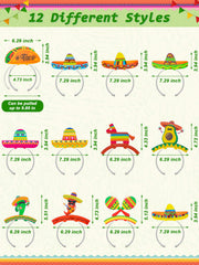 Fiesta headbands with Mexican theme designs