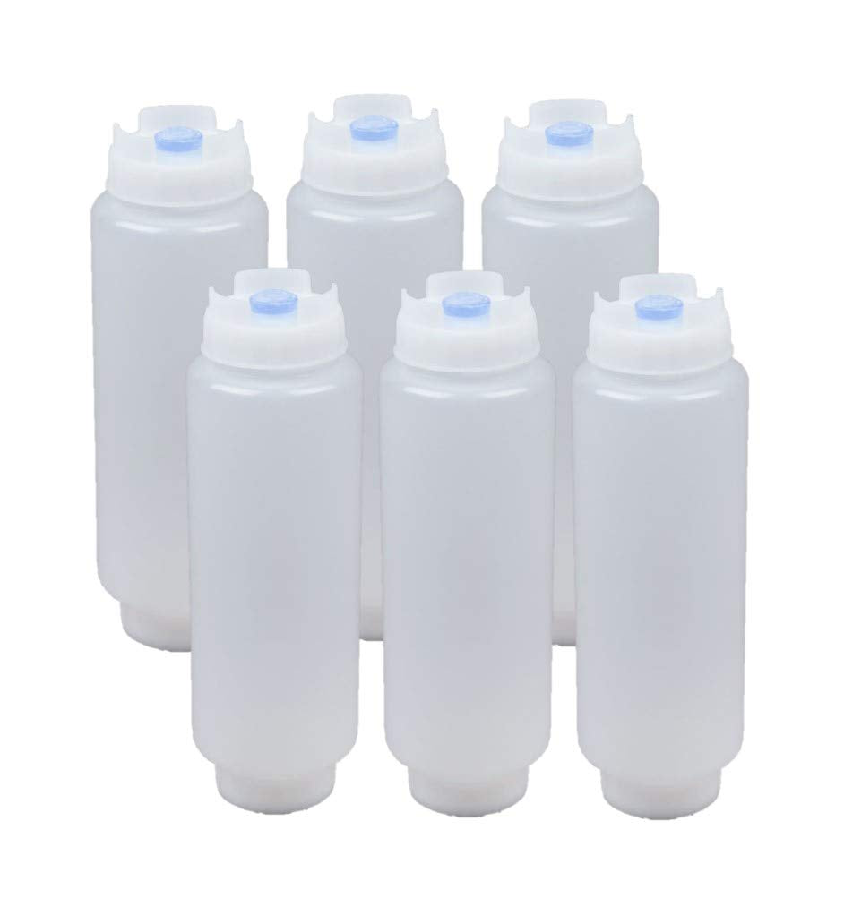 FIFO Squeeze Bottle Refillable 16 oz blue tip large valve dispenser 6 pack