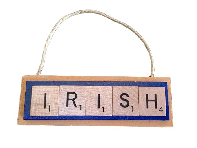 Fighting IRISH Notre Dame letters tiles Christmas ornament