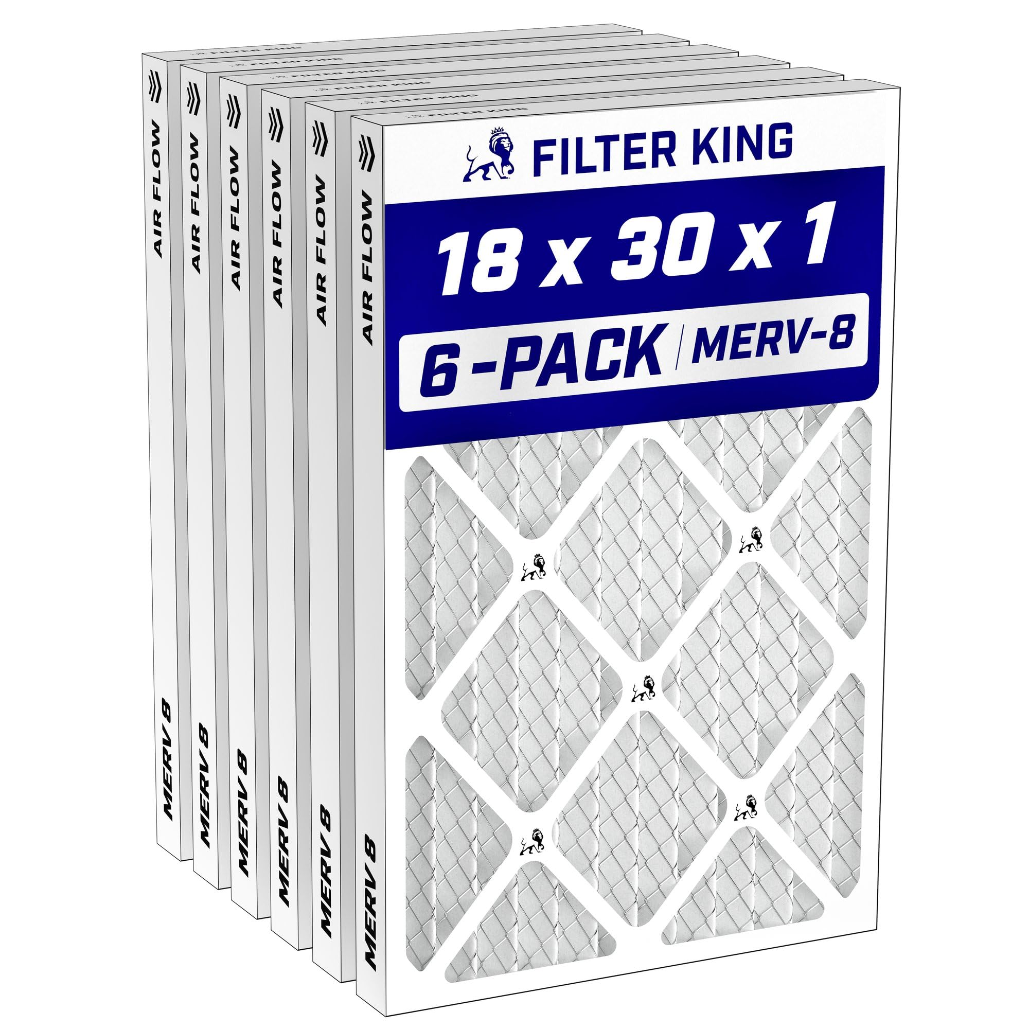Filter King 18x30x1 MERV 8 air filter six pack