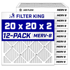 Filter King 20x20x2 MERV 8 air filter 12-pack product image
