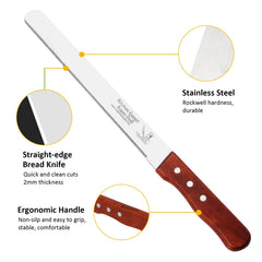 Fine serrated edge bread knife ideal for sourdough and baguettes