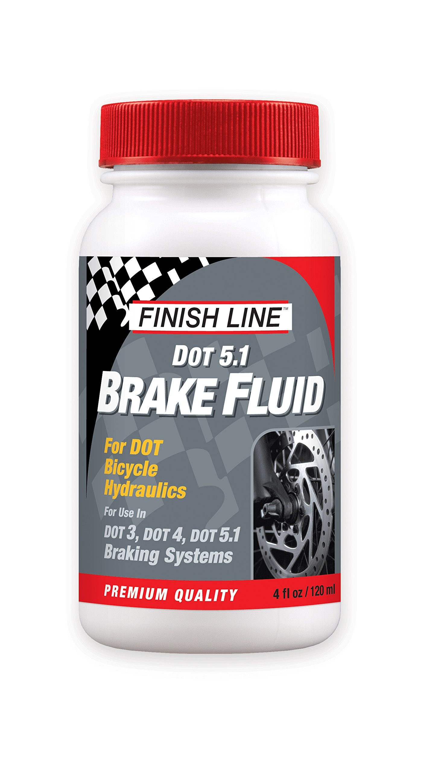 Finish Line DOT 5.1 bicycle brake fluid 4 oz bottle