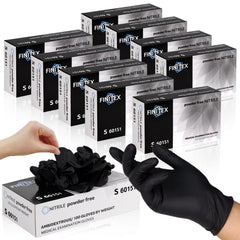 FINITEX Black nitrile disposable gloves 1000pcs medium packaging