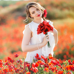 FIONUPI red silk poppies for memorial day and remembrance events