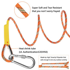Rope ends sewn with two hooks for secure attachment