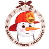 Firefighter Ornament 2025 wooden hanging ornament