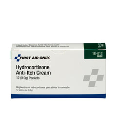 First Aid Only 18-012 Hydrocortisone Cream Packets 12 Count packaging