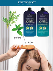 First Botany peppermint rosemary hair regrowth set packaging label
