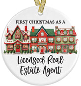 First Christmas as a Licensed Real Estate Agent ornament with gift-ready packaging