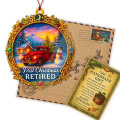First Christmas Retired Ornament suncatcher window hanging detail