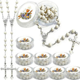 First Communion favor 12 PCS white scented wooden rosary