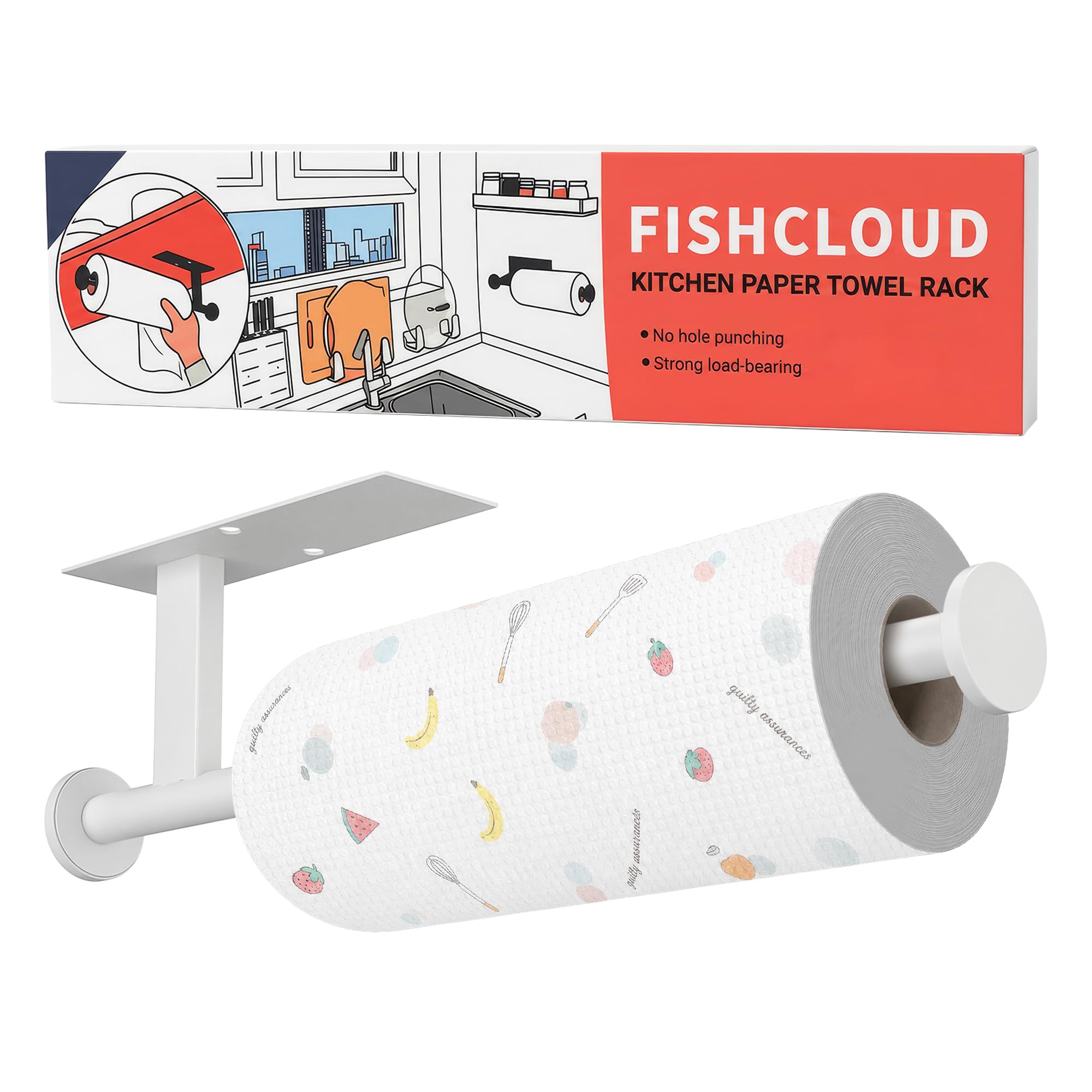 FISHCLOUD SUS304 stainless steel paper towel holder wall mount