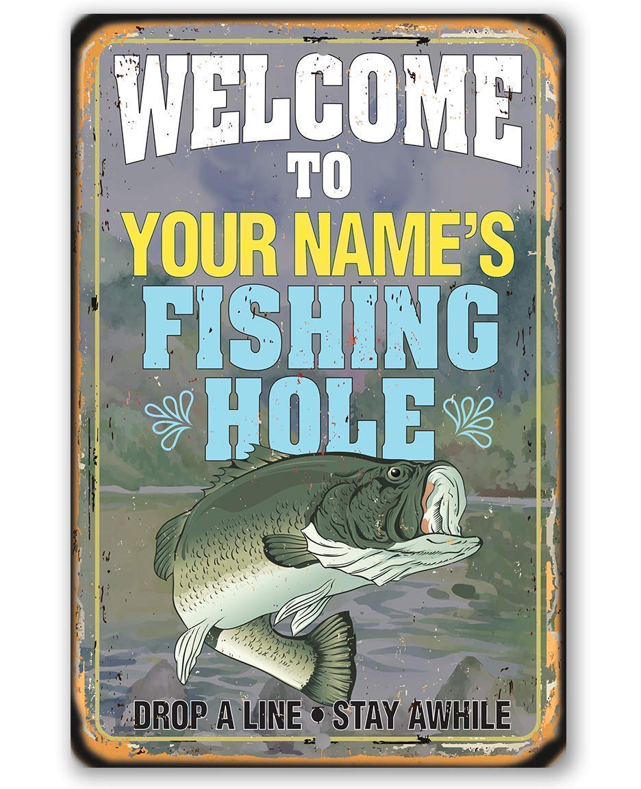 Fishing Decor for Home metal sign 8x12 inches