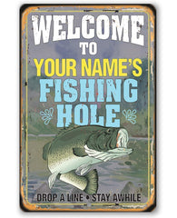 Fishing Decor for Home metal sign 8x12 inches