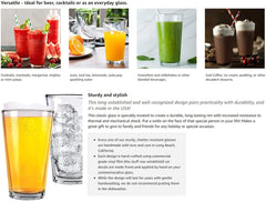 Sturdy clear glass with heavy base for a solid feel