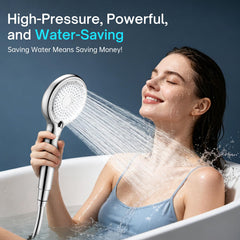 Fitespot high pressure shower head anti-clog nozzles brass hose