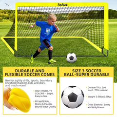 FITFIZZ soccer training kit with goal and accessories