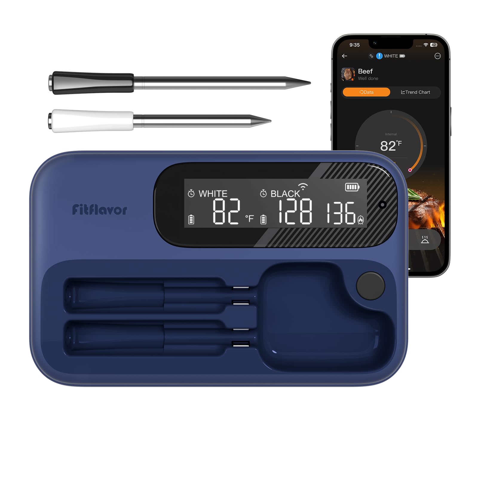 Fitflavor 5G WiFi dual-probe meat thermometer for smoker