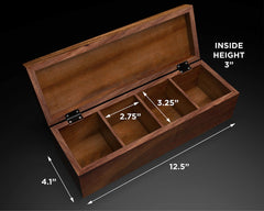 Five-compartment tea organizer with large capacity