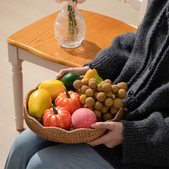 Decorative woven rattan tray suitable for coffee table display