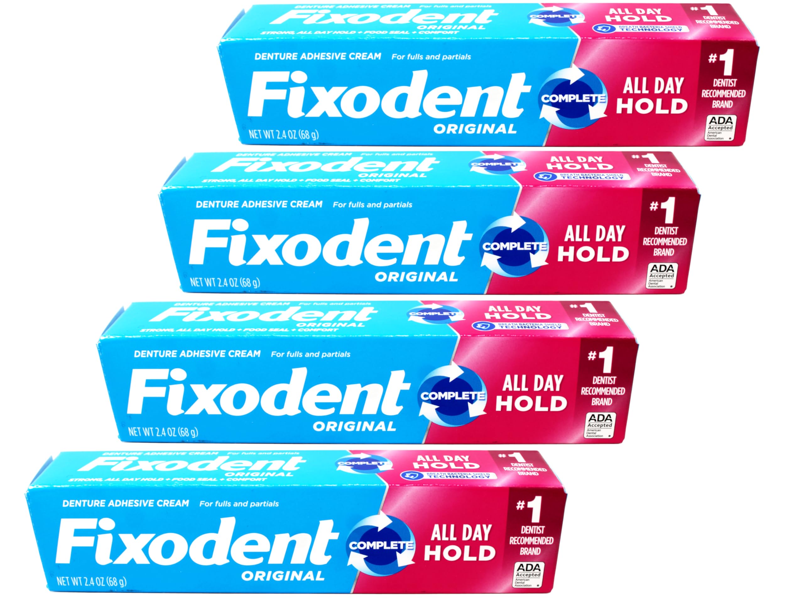 Fixodent Original denture adhesive cream 2.4 oz 4 pack