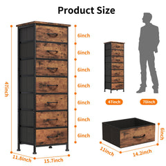 Seven fabric drawers for organized clothing and daily essentials