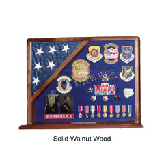 Flag Case and Shadow Box blue background option