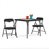Flash Furniture Mindy Kids 3-Piece Folding Table Black