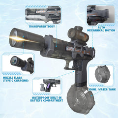 Water gun flashing muzzle LED in use