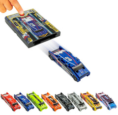FLAT 2 FAST Original Stunt Card Racer cobalt blue toy car
