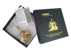 Ornament packaging in keepsake box with information card