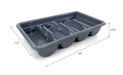 Four 9.5 inch compartments for organizing flatware