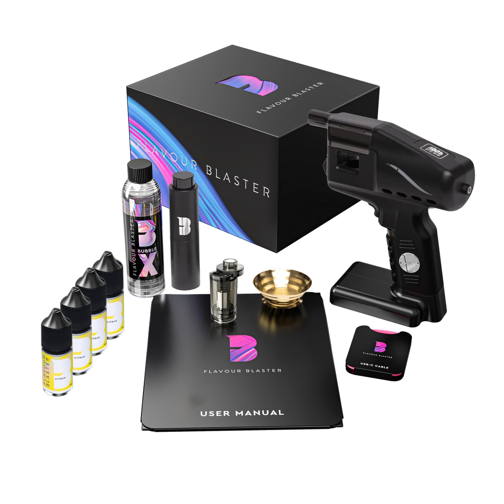 Flavour Blaster Cocktail Bubble & Smoke Gun Kit unit close up