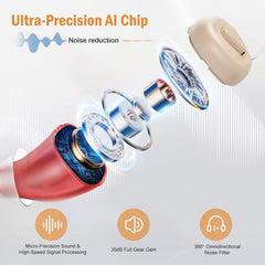 Flaygo rechargeable hearing aid with portable charging case