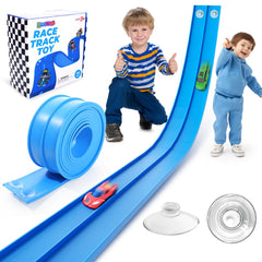 flexible race track for kids 15 ft length with suction cups