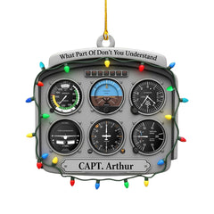Flight Instruments Six Pack ornament front and back prints