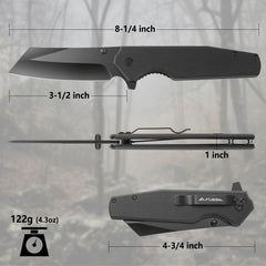 Reverse Tanto blade design on FLISSA SKARD knife