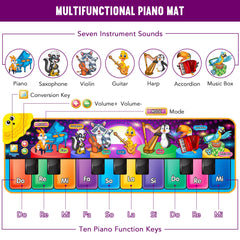 Portable foldable music mat with 25 built-in sounds